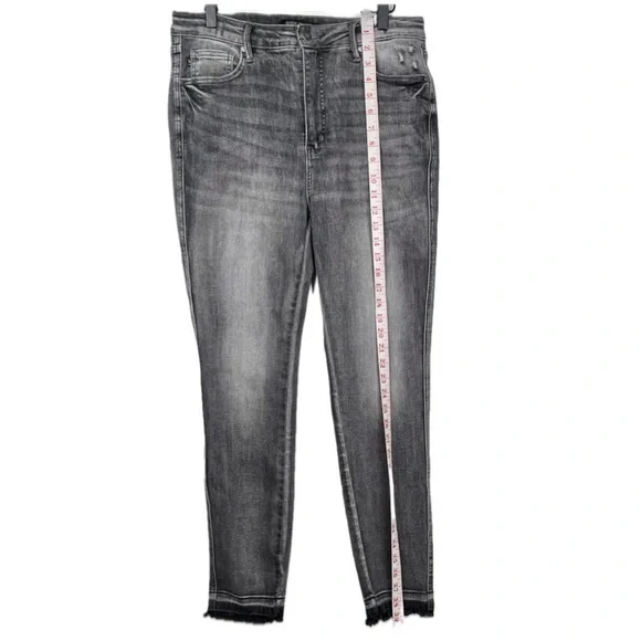 Judy Blue Jeans Size 31 Gray Denim High Waist Tummy Control Released Hem - Picture 4 of 16